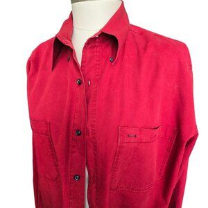 The Territory Ahead Shirt Mens Brick Red Long Sleeve Size L 100% Cotton JJ4225